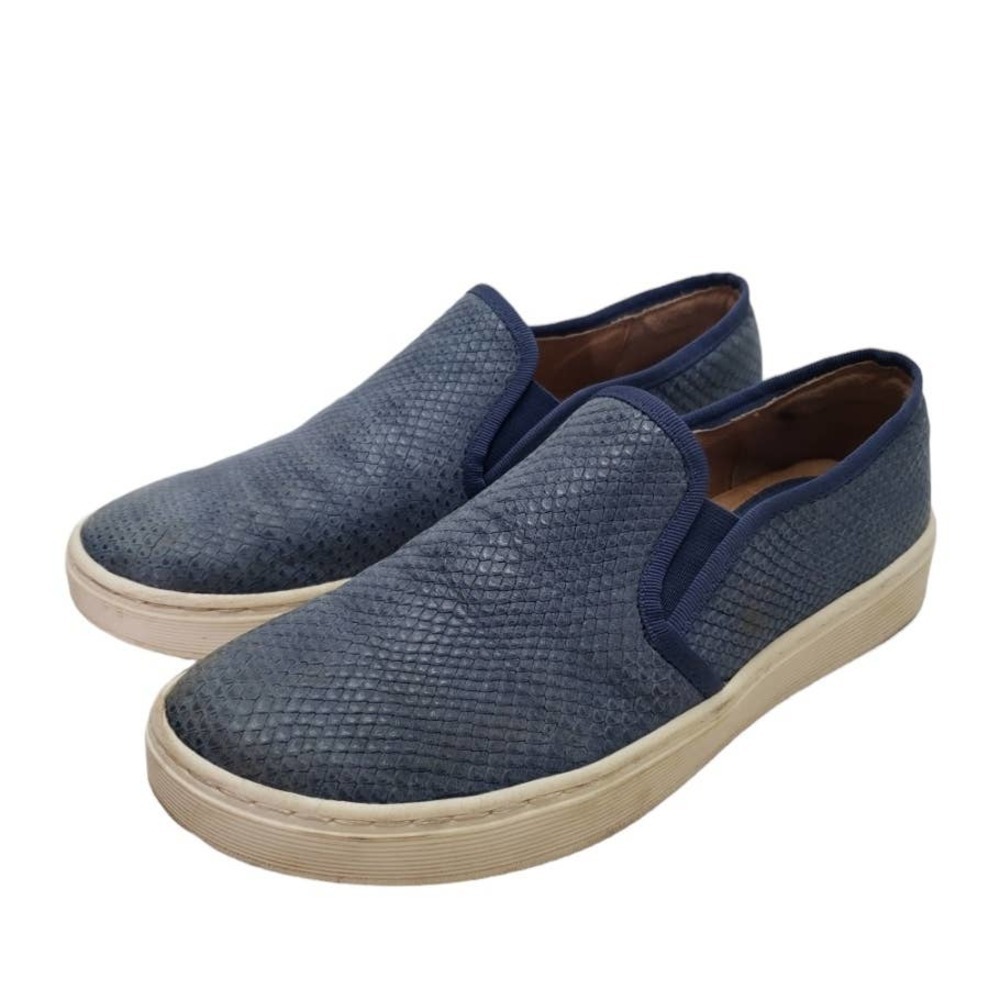 Sofft Watney Slip On Loafers 7.5 Blue Leather Snakeskin Texture